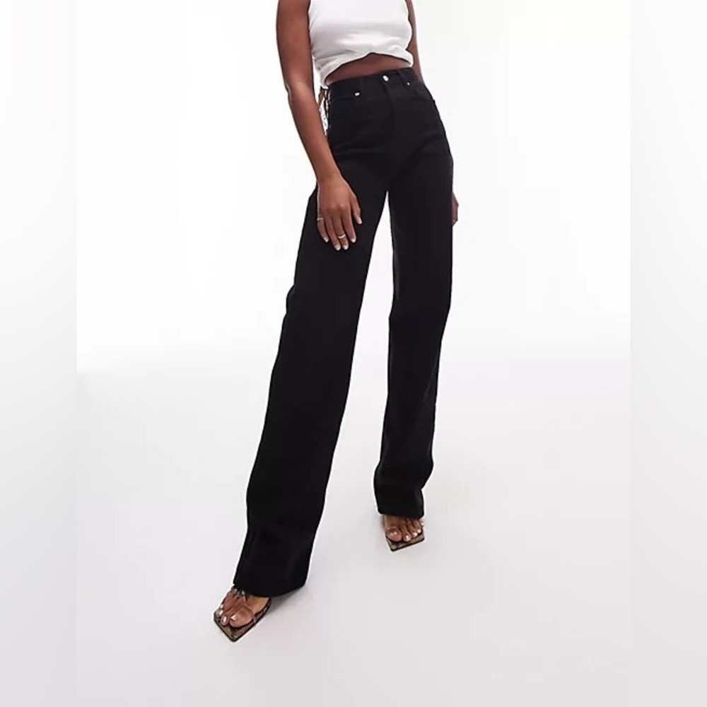 Topshop Hourglass Button Fly Oversized Mom Jeans